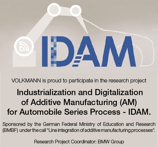 El proyecto de investigación de fabricación aditiva IDAM cuenta con la participación de Volkmann, BMW y GKN para impulsar la impresión 3D de metal.