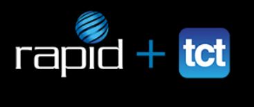 Logotipo de la feria comercial rapid + tct